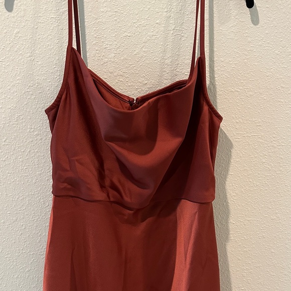 BHLDN Anthropology Rust Spaghetti Strap Midi Dress - Picture 4 of 10